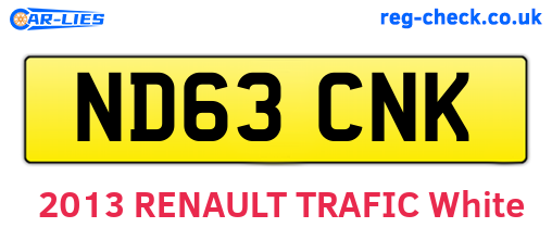 ND63CNK are the vehicle registration plates.