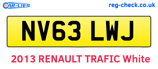 NV63LWJ are the vehicle registration plates.
