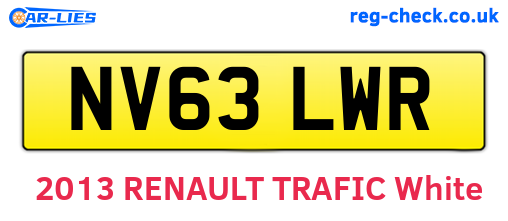 NV63LWR are the vehicle registration plates.