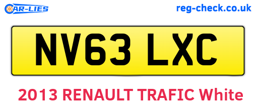 NV63LXC are the vehicle registration plates.