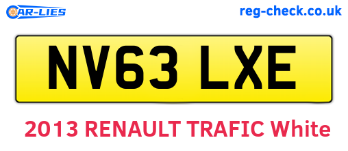NV63LXE are the vehicle registration plates.