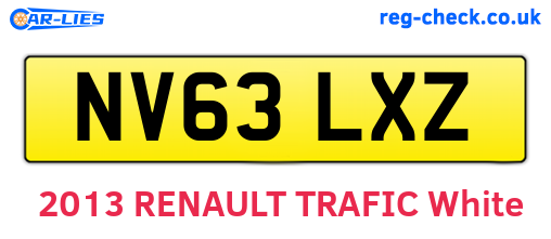 NV63LXZ are the vehicle registration plates.