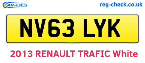 NV63LYK are the vehicle registration plates.