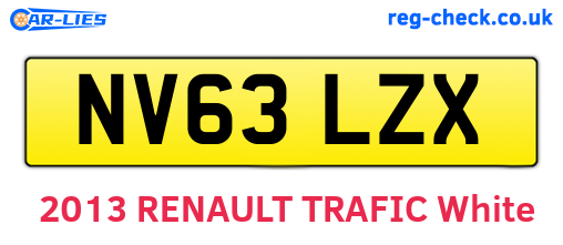 NV63LZX are the vehicle registration plates.