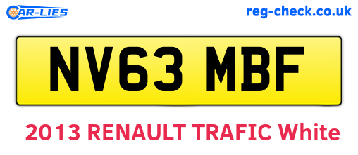 NV63MBF are the vehicle registration plates.