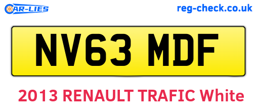 NV63MDF are the vehicle registration plates.