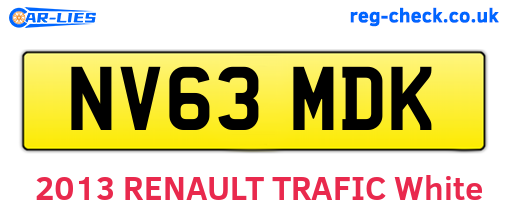 NV63MDK are the vehicle registration plates.