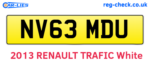 NV63MDU are the vehicle registration plates.