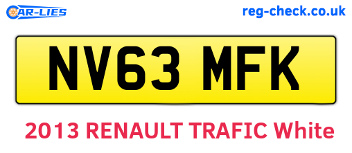 NV63MFK are the vehicle registration plates.