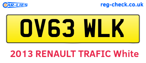 OV63WLK are the vehicle registration plates.