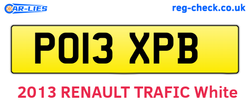 PO13XPB are the vehicle registration plates.