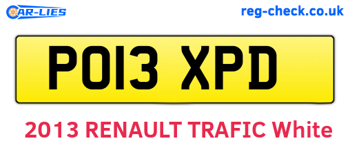 PO13XPD are the vehicle registration plates.