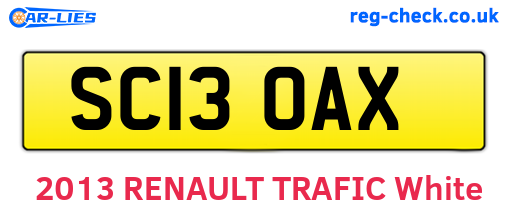 SC13OAX are the vehicle registration plates.