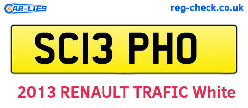 SC13PHO are the vehicle registration plates.
