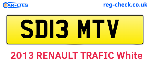 SD13MTV are the vehicle registration plates.