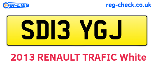 SD13YGJ are the vehicle registration plates.