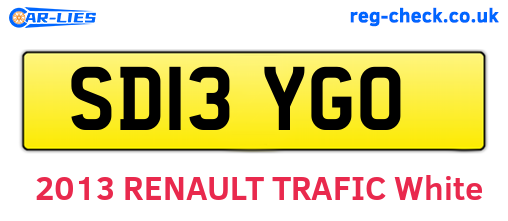 SD13YGO are the vehicle registration plates.