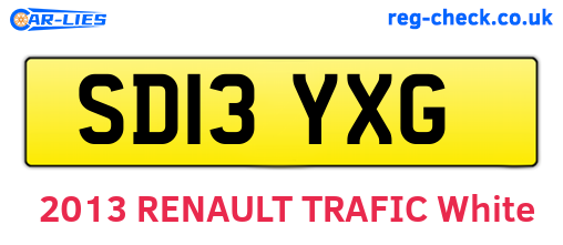 SD13YXG are the vehicle registration plates.