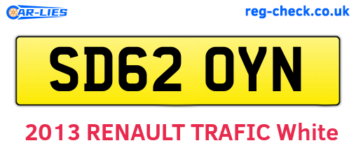 SD62OYN are the vehicle registration plates.