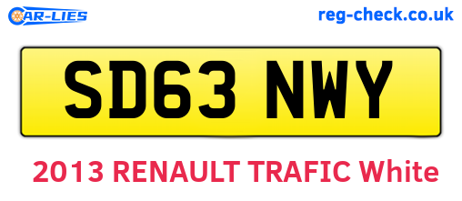 SD63NWY are the vehicle registration plates.