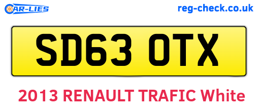 SD63OTX are the vehicle registration plates.