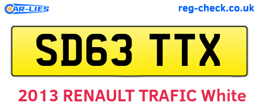 SD63TTX are the vehicle registration plates.