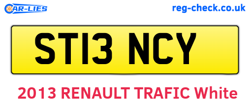 ST13NCY are the vehicle registration plates.