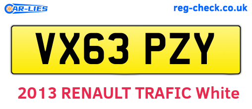 VX63PZY are the vehicle registration plates.