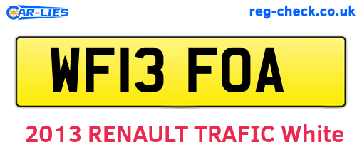 WF13FOA are the vehicle registration plates.