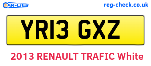 YR13GXZ are the vehicle registration plates.