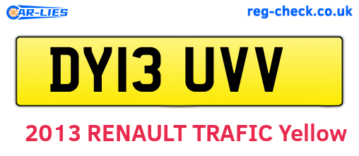 DY13UVV are the vehicle registration plates.