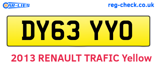 DY63YYO are the vehicle registration plates.