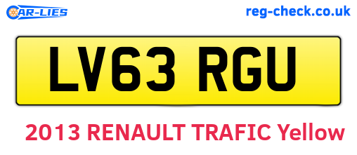 LV63RGU are the vehicle registration plates.