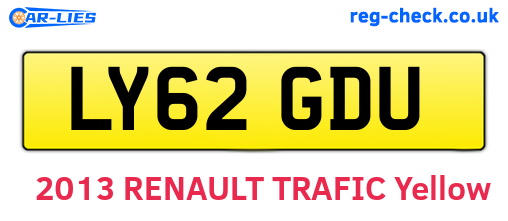 LY62GDU are the vehicle registration plates.