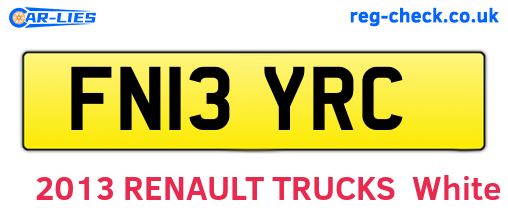 FN13YRC are the vehicle registration plates.