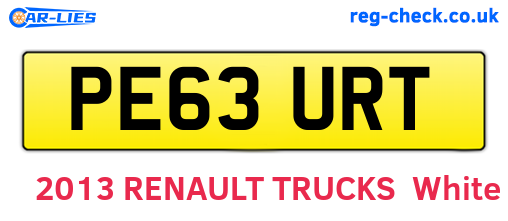 PE63URT are the vehicle registration plates.