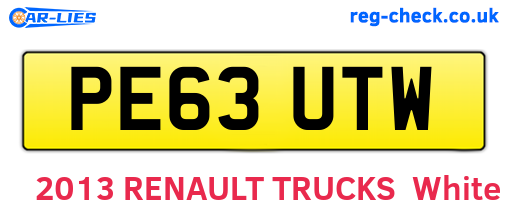 PE63UTW are the vehicle registration plates.