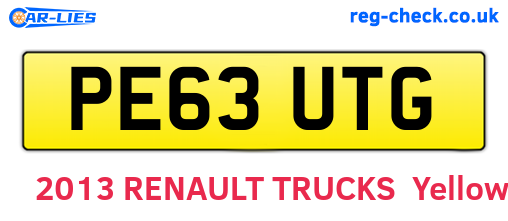 PE63UTG are the vehicle registration plates.
