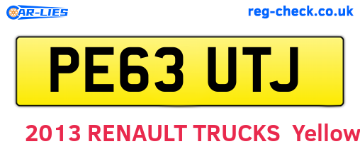 PE63UTJ are the vehicle registration plates.