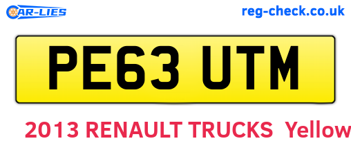 PE63UTM are the vehicle registration plates.
