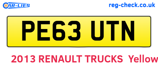 PE63UTN are the vehicle registration plates.