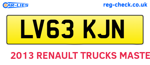 LV63KJN are the vehicle registration plates.