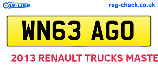 WN63AGO are the vehicle registration plates.