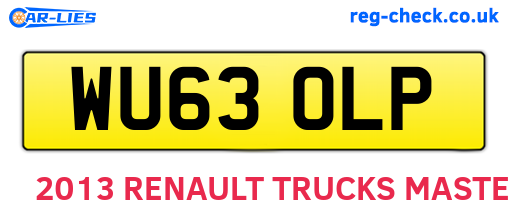 WU63OLP are the vehicle registration plates.