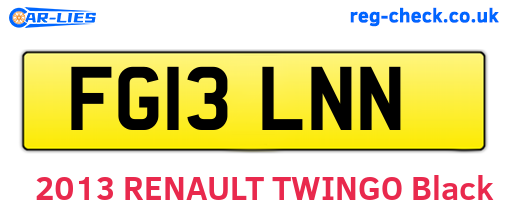 FG13LNN are the vehicle registration plates.