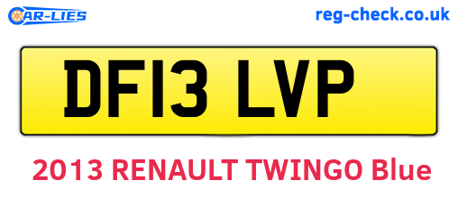 DF13LVP are the vehicle registration plates.