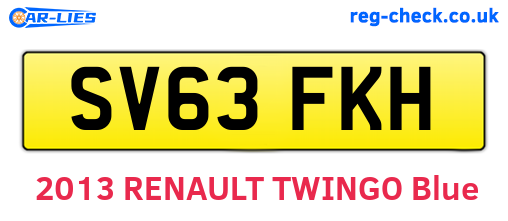 SV63FKH are the vehicle registration plates.