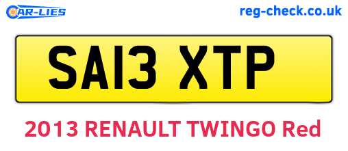 SA13XTP are the vehicle registration plates.