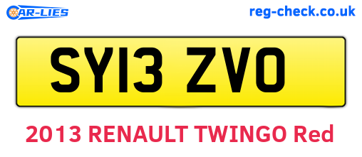 SY13ZVO are the vehicle registration plates.