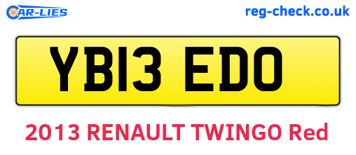 YB13EDO are the vehicle registration plates.